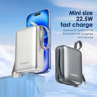 FONENG 10000mAh 22.5W Mini Fast Charging Power Bank with 2 Built-In Cables