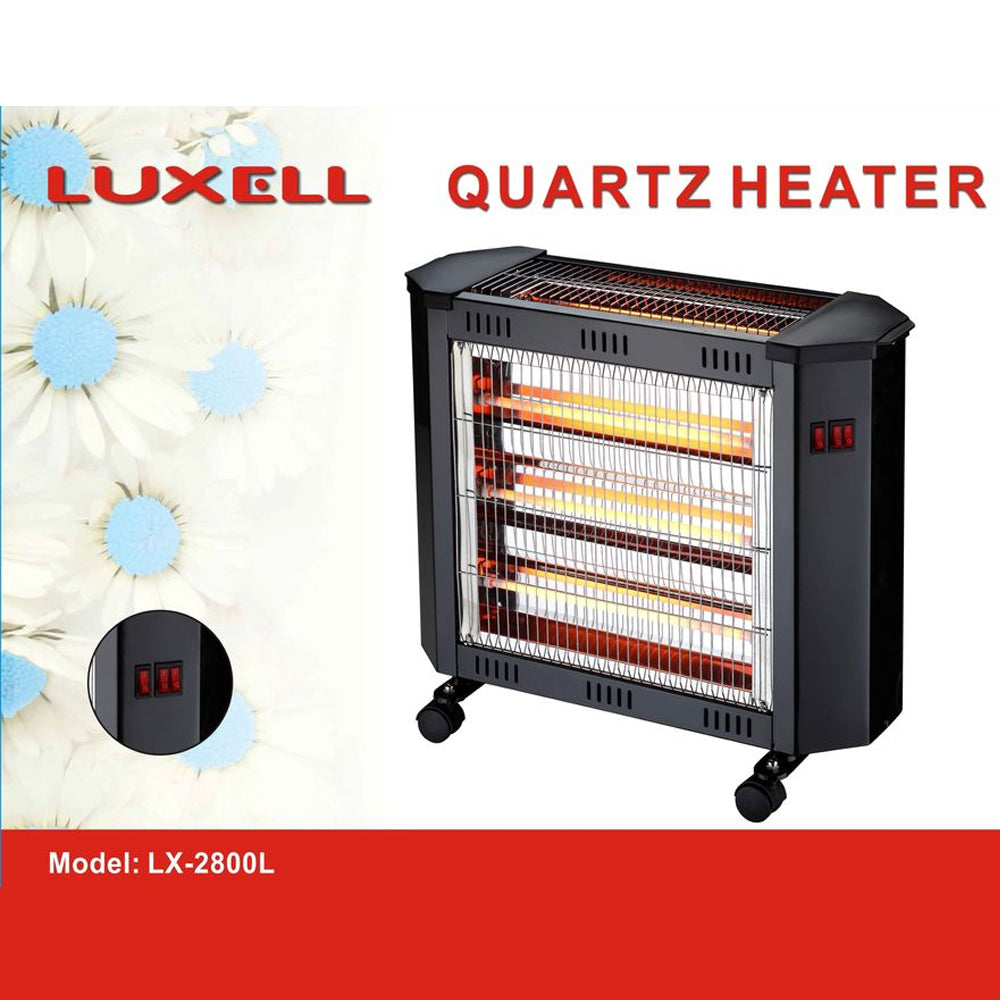 Luxell 5-Bar Electric Quartz Heater with Safety Switch & Wheels - 2000W