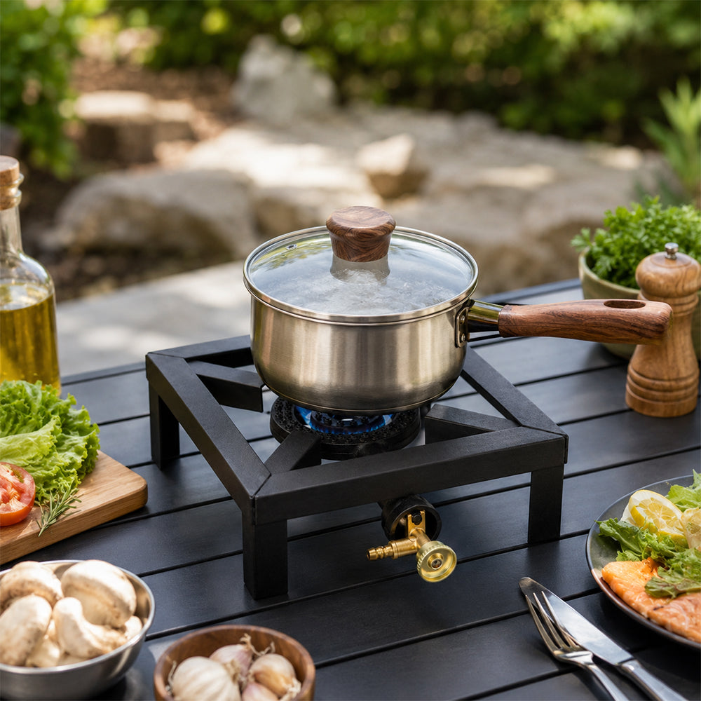 Single Large Catering Gas Burner with Heavy-Duty Boiling Ring