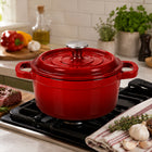 Condere 20cm Red Enamel Cast Iron Pot with Lid