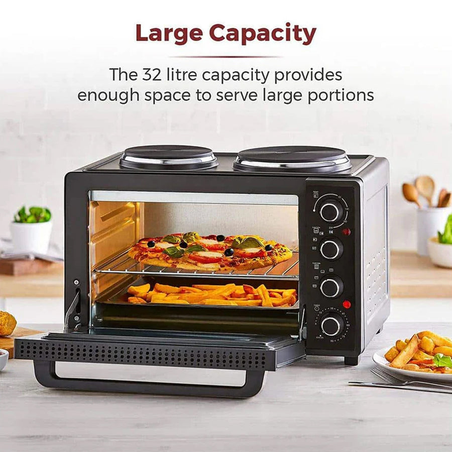 iStar 32L Electric Oven with 2 Plate Stove (3200W)