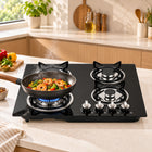 XMY Built-In Tempered Glass 4-Burner Gas Stove
