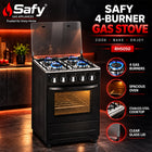 Safy 4-Burner Freestanding Gas Stove with Oven