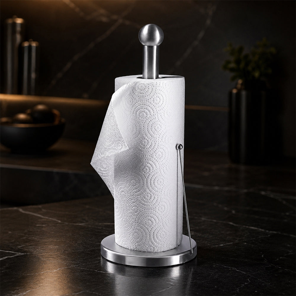 Stainless Steel Countertop Paper Towel Holder with Side Arm