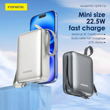 FONENG PX116 20000mAh 22.5W Power Bank with Built-In Cables