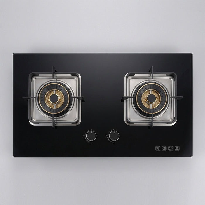 XMY 2-Burner Tempered Glass Gas Stove – RH-6007 Super-Slim Whirlwind Burner