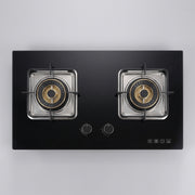 XMY 2-Burner Tempered Glass Gas Stove – RH-6007 Super-Slim Whirlwind Burner