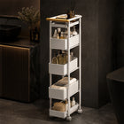 5-Tier Slim  Rolling Storage Trolley with Baskets for Bathroom & Kitchen