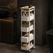 5-Tier Slim  Rolling Storage Trolley with Baskets for Bathroom & Kitchen