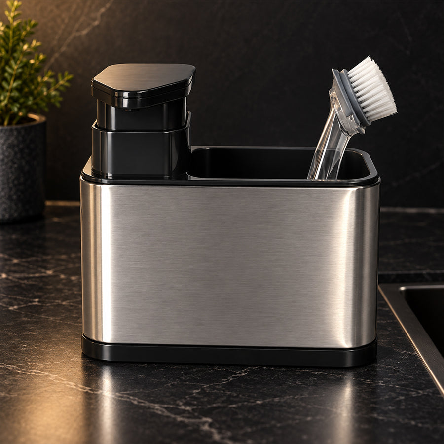 Kitchen Cleaning Storage Rack with Soap Pump - 320ml