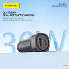 FONENG 30W Dual-Port USB-C & USB-A Zinc Alloy Car Charger