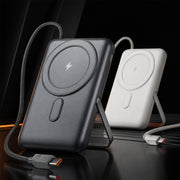 FONENG 10000mAh 22.5W Magnetic Wireless Power Bank with Built-In Cable & Stand