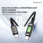 FONENG XS13 1.2m RGB Light Braided Fast Charging Cable 60W / PD27W