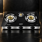 Aruif 3-Burner Tempered Glass Gas Stove