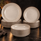 18-Piece Natural Speckled Porcelain Dinnerware Set