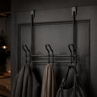3 Double Hooks Over-the-Door Iron Hanger Rack - Black