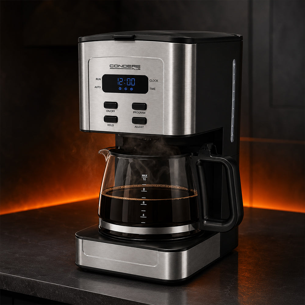 Condere 1.2L Programmable Coffee Maker with Digital LED Display