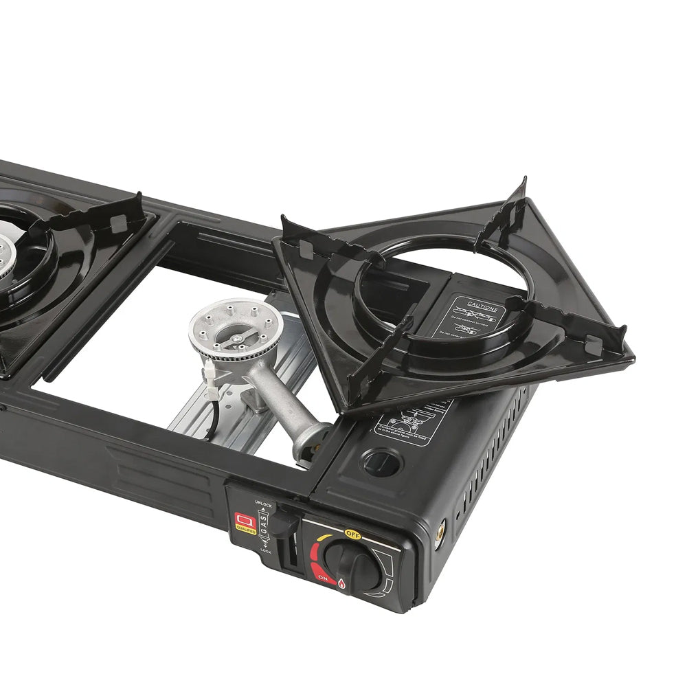 Portable 2-Burner Camping Gas Stove – BDZ-202 Dual Head High-Efficiency