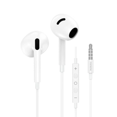 FONENG Half In-Ear Wired Earphones with Microphone – 3.5mm / Type-C / Lightning