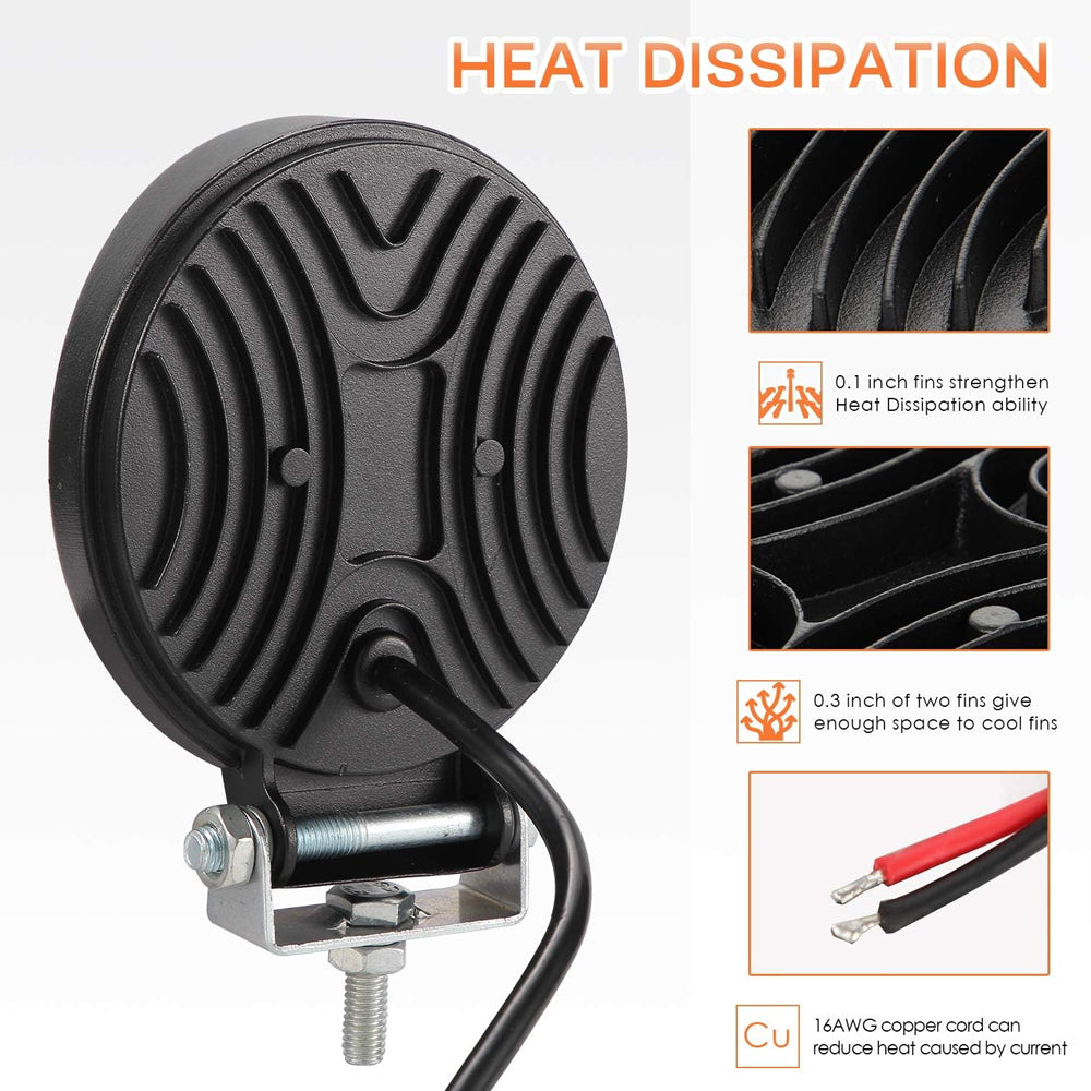 Istar-ST 4-Inch Heavy-Duty Large-View Cross Round Spot Light - Pack Of 2