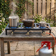 3-Burner Catering Gas Stove with Heavy-Duty Boiling Rings