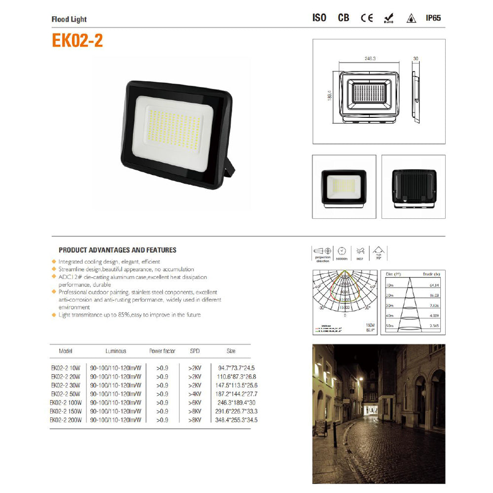 FINNTECK EK02-2 Professional LED Flood Light – Ultra-Durable Security