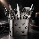 Stainless Steel Cutlery Holder with Drain Holes for Spoons, Forks & Chopsticks