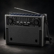 Solar Rechargeable Bluetooth Radio Speaker with LED Bulbs & USB Player