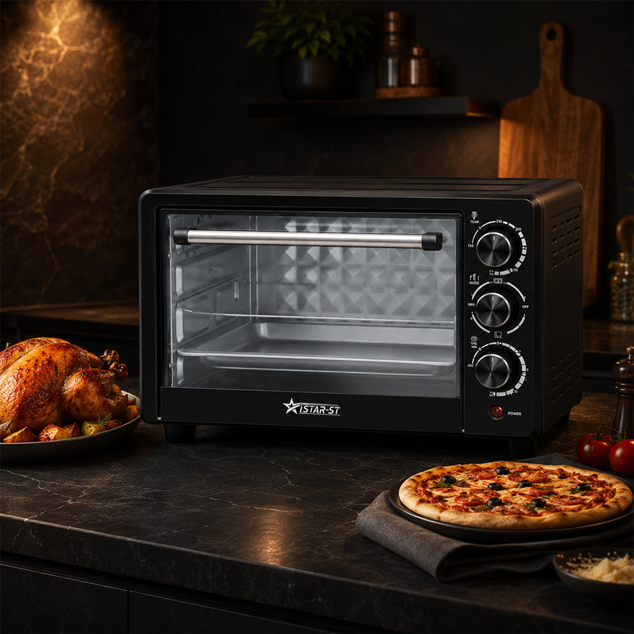 iStar-ST 56L Toaster Oven with Adjustable Temperature Control - Black