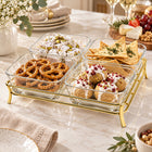 5-Piece Glass Serving Bowl Set with Metal Stand - 280ml