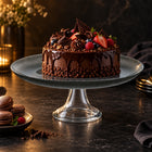 Smoky Grey Glass Pedestal Cake Stand - 28cm