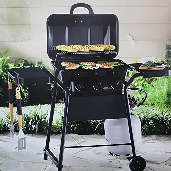 3-Burner Gas Grill with Precision Heat Monitoring – Mobile Outdoor BBQ
