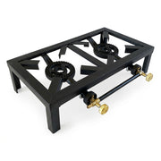 2-Burner Catering Gas Stove with Heavy-Duty Boiling Rings