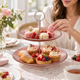 Double-Tier Glass Cake Stand - 27.9cm