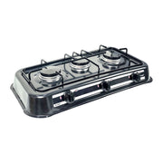 Aruif 3-Burner Gas Stove with Porcelain Enamel Cover - Black
