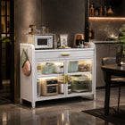 White Kitchen Pantry Cabinet with Drawer & Adjustable Shelves - 80cm