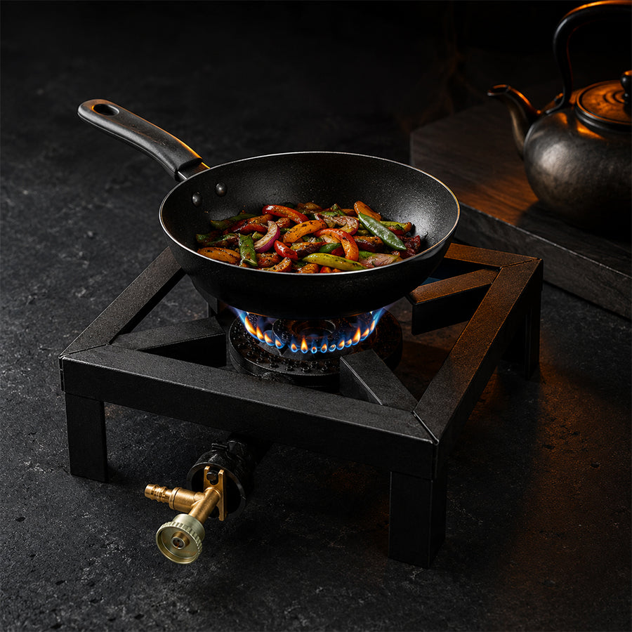 Single Large Catering Gas Burner with Heavy-Duty Boiling Ring