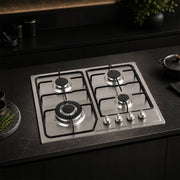 XMY RH-5006 4-Burner Built-In Gas Hob – LPG Stainless Steel
