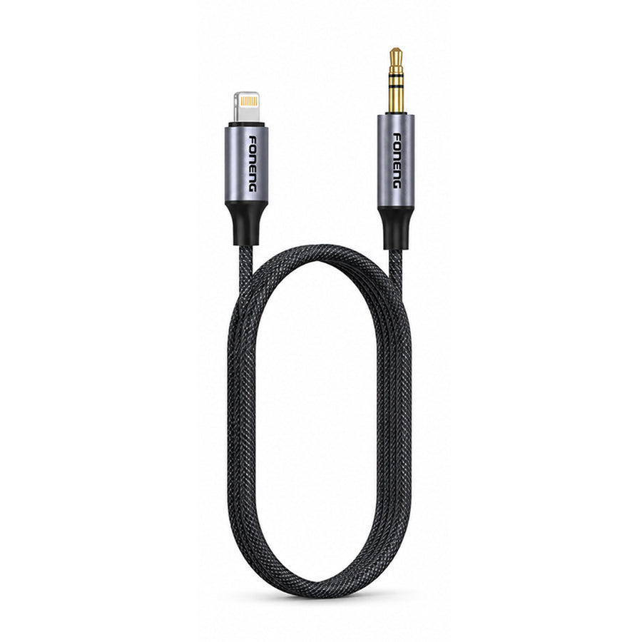FONENG Metal AUX Audio Cable – 3.5mm / Type-C / Lightning