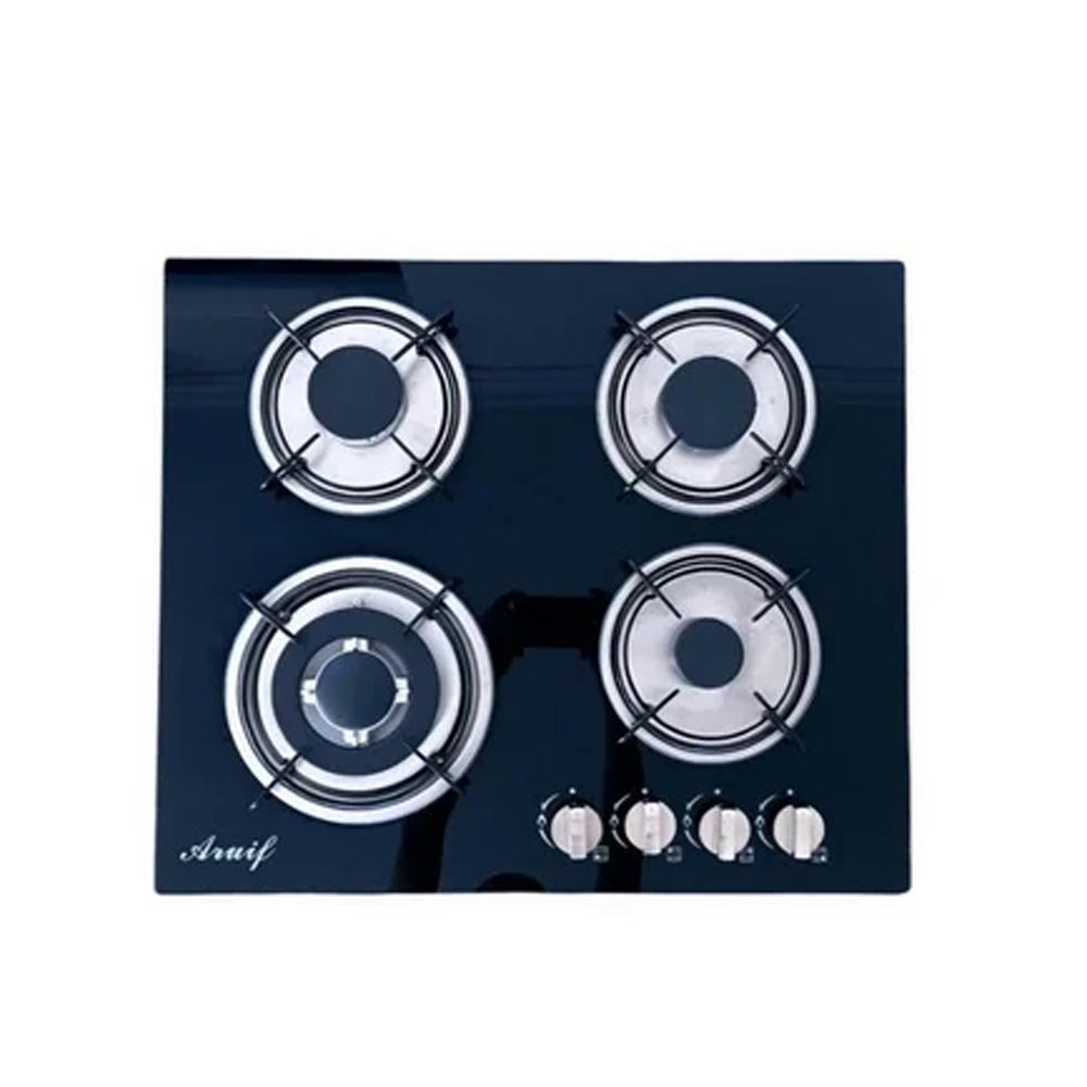 ARUIF Built-In Tempered Glass 4-Burner Gas Stove