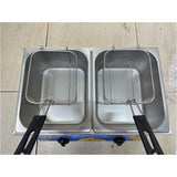 Aruif 12L Stainless Steel Gas Deep Fryer – Double Cylinder Commercial Unit