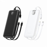 FONENG 10000mAh 22.5W Fast Charging Power Bank with 3 Built-In Cables