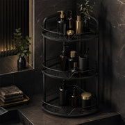 3-Tier Iron Corner Storage Rack Bathroom & Kitchen Organiser - Black