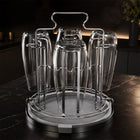 Round Stainless Steel Cup Drying Rack with Drip Tray for Glasses & Mugs