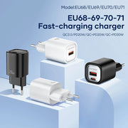 FONENG EU68 18W USB-A QC3.0 Fast Wall Charger