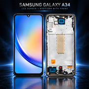 Replacement Screen with Frame for Samsung Galaxy A34 5G