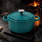 Condere 22cm Teal Enamel Cast Iron Pot with Lid