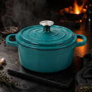 Condere 22cm Teal Enamel Cast Iron Pot with Lid