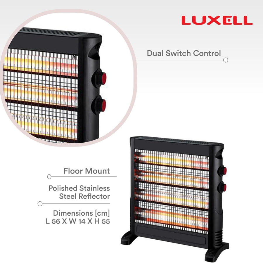 Luxell 4-Bar 2000W Quartz Radiant Heater