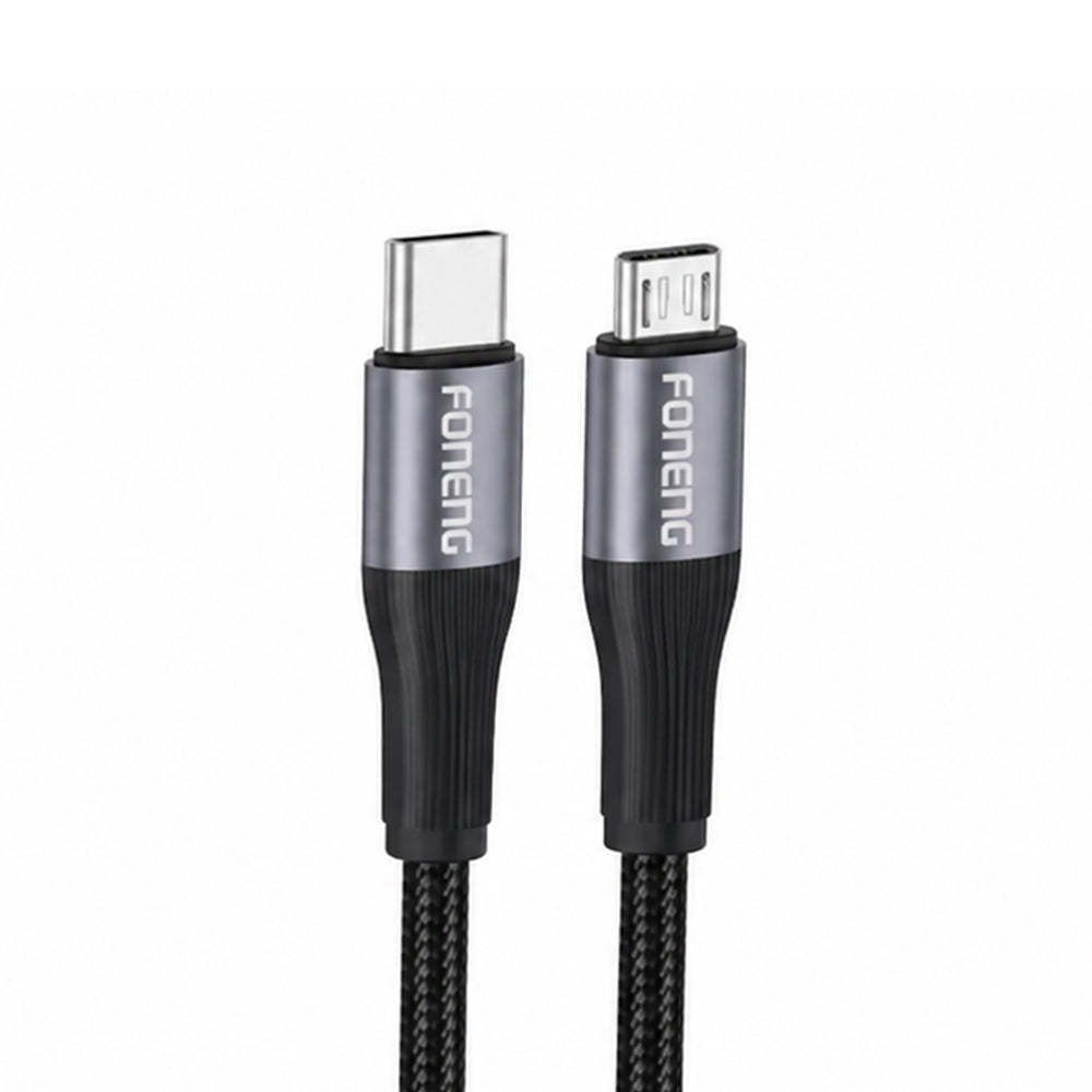 FONENG X112 1m Metal Head Braided Charging Cable